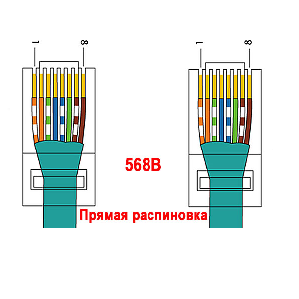 Подключение rg45