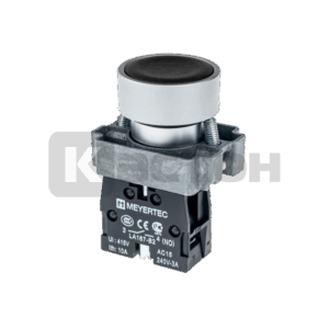 Кнопка плоская черная, 1NO, металл