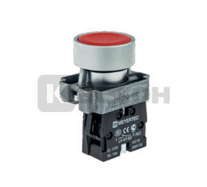 Кнопка плоская красная, 1NC, металл