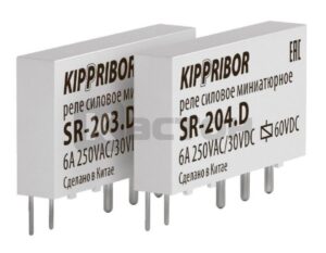 Промежуточные реле KIPPRIBOR серии SR интерфейсные в ультратонком корпусе (1-контактные)