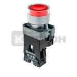 Кнопка с подсветкой красная 220V 1NC