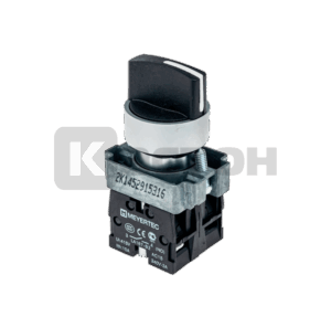 Переключатель на 3 положения, 2NO, с возвратом, металл