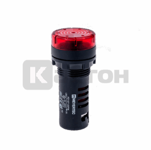 Зуммер с подсветкой, 80дБ, красный, 220V AС, IP40, пластик