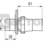 Кнопка с подсветкой красная 220V 1NC