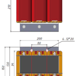 Моторный дроссель трехфазный OCL, 380В, 120А