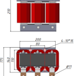 Сетевой дроссель трехфазный ACL, 380В, 150А
