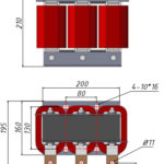 Сетевой дроссель трехфазный ACL, 380В, 200А