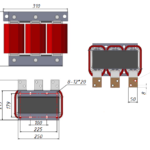 Сетевой дроссель трехфазный ACL, 380В, 490А